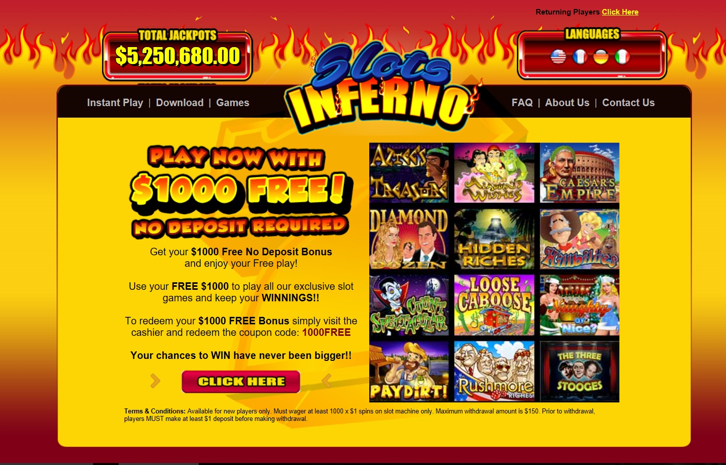 Inferno slots lobby sign in